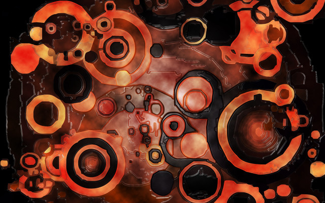 Colorful abstract circles biomechanical android free wallpaper for desktop - medium preview image