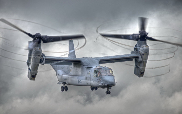 Military helicopter cloudy sky propellers #2 free wallpaper for desktop - medium preview image