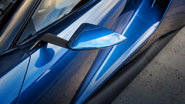 Blue car side mirror parking free wallpaper for desktop - medium preview image
