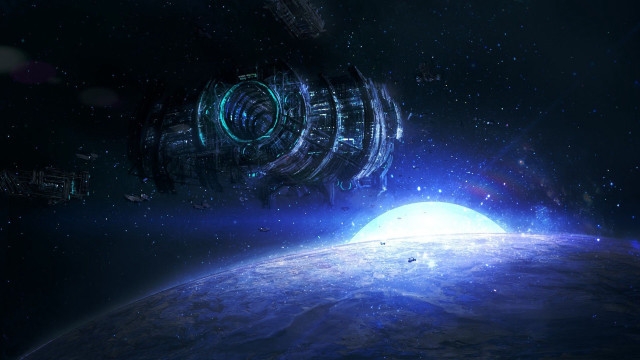 Space station planet bright light #6 free wallpaper for desktop - medium preview image