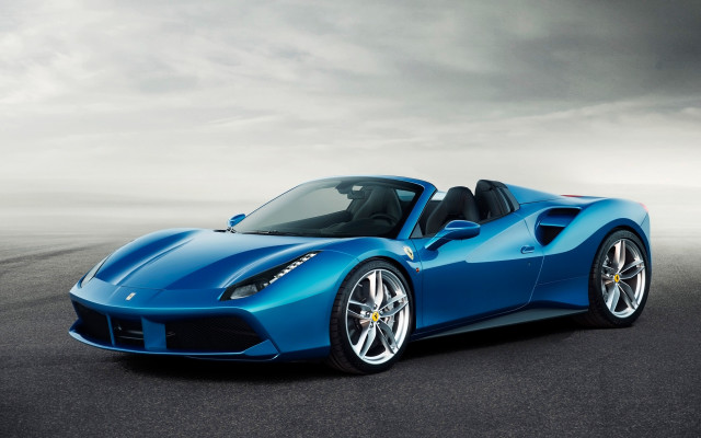 Blue sports car road cloudy free wallpaper for desktop - medium preview image