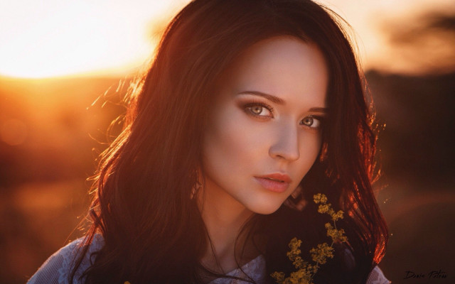 Elina karimova longhair blueeyes flower free wallpaper for desktop - medium preview image