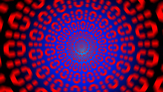 Red blue circular design honeycomb free wallpaper for desktop - medium preview image