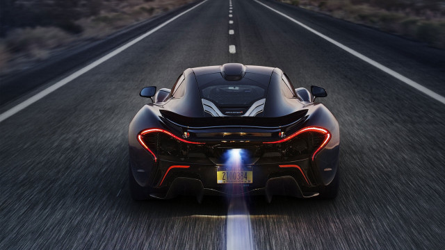 Black sports car rearview light free wallpaper for desktop - medium preview image