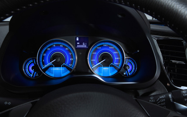 Car dashboard blue speedometer steering free wallpaper for desktop - medium preview image