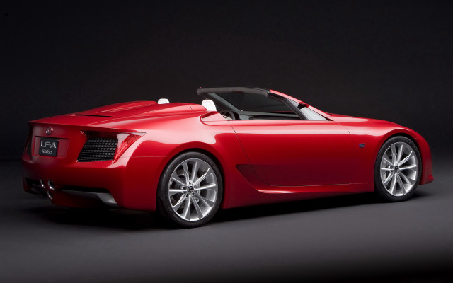 Red sports car studio black free wallpaper for desktop - medium preview image