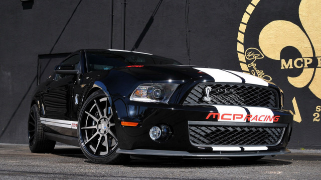 Black white mustang wall logo free wallpaper for desktop - medium preview image