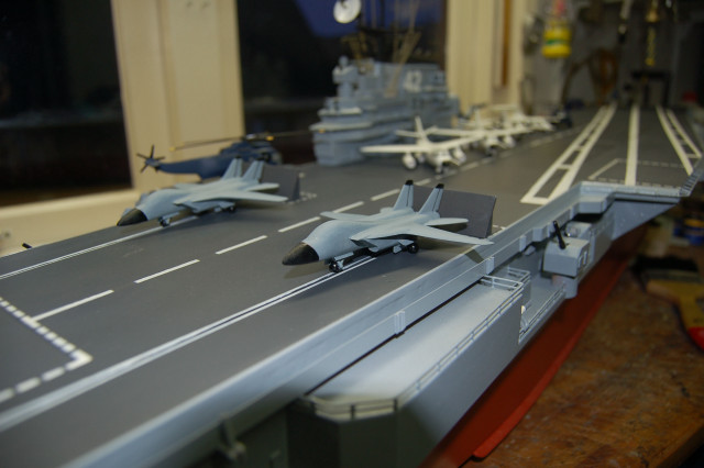 Military aircraft carrier model table free wallpaper for desktop - medium preview image