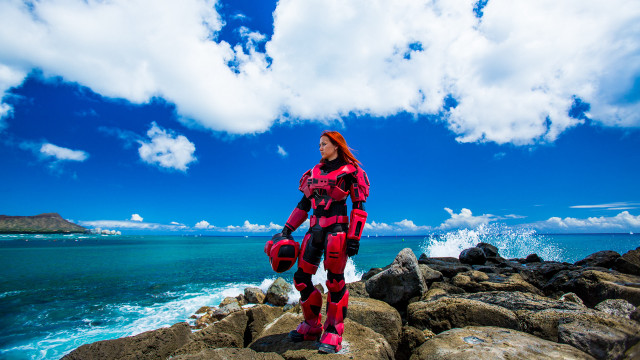 Eve rider red black suit free wallpaper for desktop - medium preview image