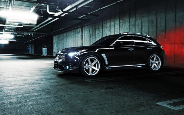 Black car parking garage red free wallpaper for desktop - medium preview image