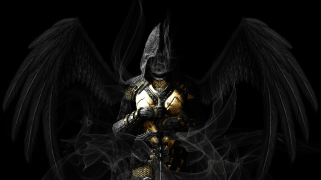 Armor wings cyberpunk gothic dark free wallpaper for desktop - medium preview image
