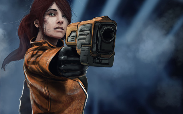 Eve rider aiming gun blood free wallpaper for desktop - medium preview image