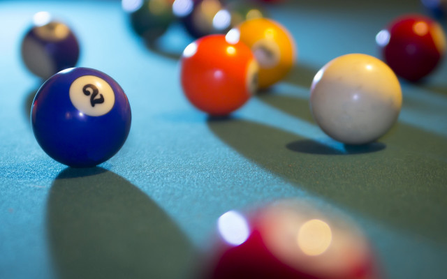 Pool table nine billiards balls free wallpaper for desktop - medium preview image