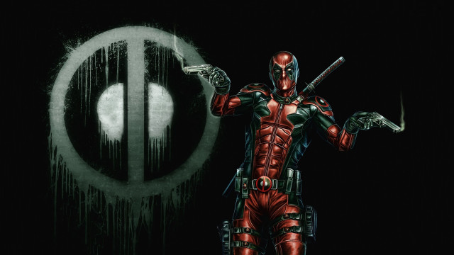 Deadpool guns peace sign comic free wallpaper for desktop - medium preview image