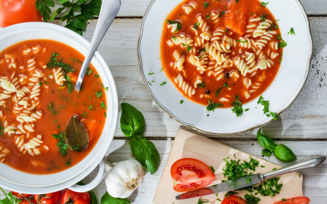 Pasta soup cutting board knife free wallpaper for desktop - medium preview image