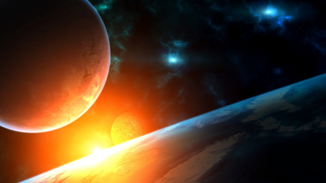 Distant planet space light star free wallpaper for desktop - medium preview image