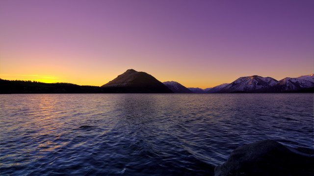 Mountain range sunset lake purple free wallpaper for desktop - medium preview image