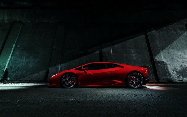 Red sports car dark tunnel #2 free wallpaper for desktop - medium preview image