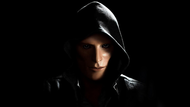 Hooded man portrait dark background #2 free wallpaper for desktop - medium preview image