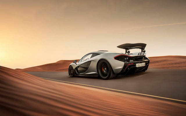White sports car desert sunset #2 free wallpaper for desktop - medium preview image