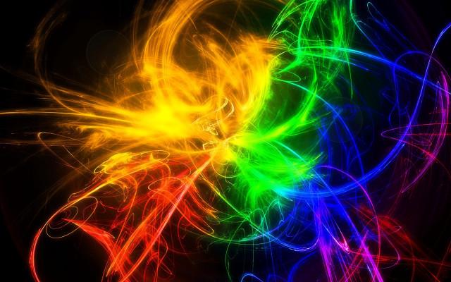 Colorful abstract rainbow swirls glowing free wallpaper for desktop - medium preview image