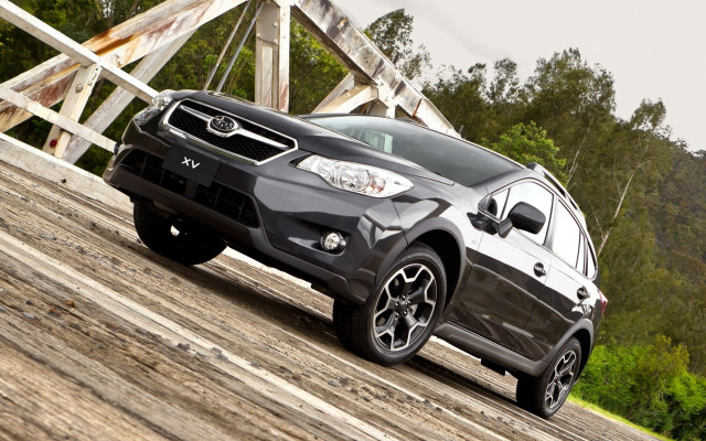 Black suv wooden road bridge free wallpaper for desktop - medium preview image