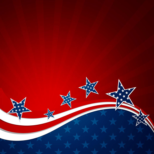 Patriotic background stars red wave free wallpaper for tablet - medium preview image