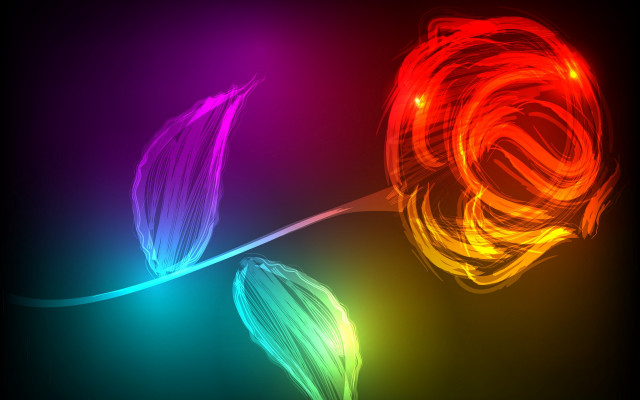Colorful roses fireball glowing flame free wallpaper for desktop - medium preview image