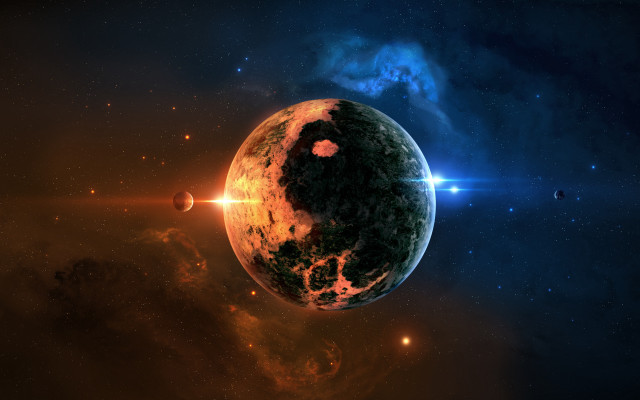 Planet star bright light space free wallpaper for desktop - medium preview image