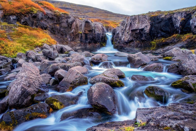 Water stream rocks valley mountain free wallpaper for desktop - medium preview image