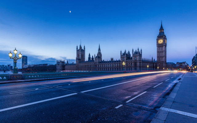 Cityscape clocktower dusk lightstreaks mattephotography free wallpaper for desktop - medium preview image