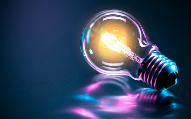 Glowing light bulb reflection blue free wallpaper for desktop - medium preview image