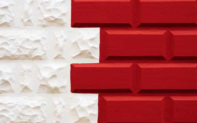 Red white wall clock cubist free wallpaper for desktop - medium preview image