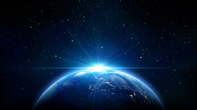 Earth space sun stars background free wallpaper for desktop - medium preview image