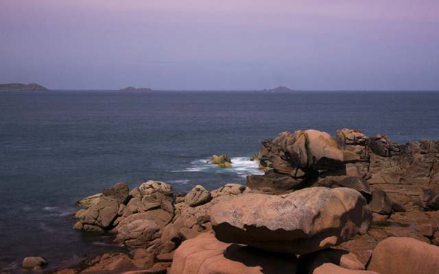 Rocky shore wave formation island free wallpaper for desktop - medium preview image