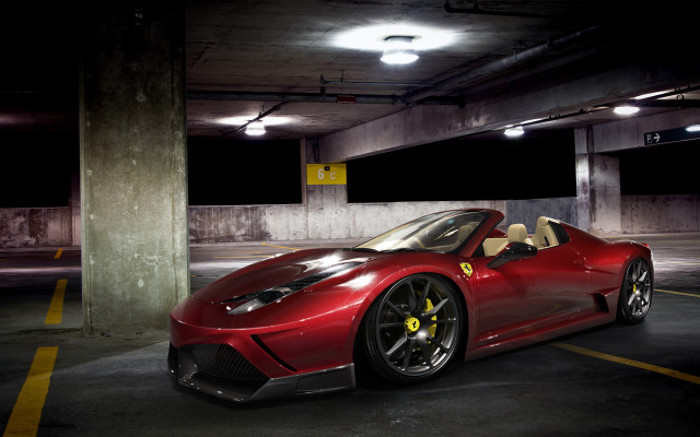 Red sports car parking garage #8 free wallpaper for desktop - medium preview image