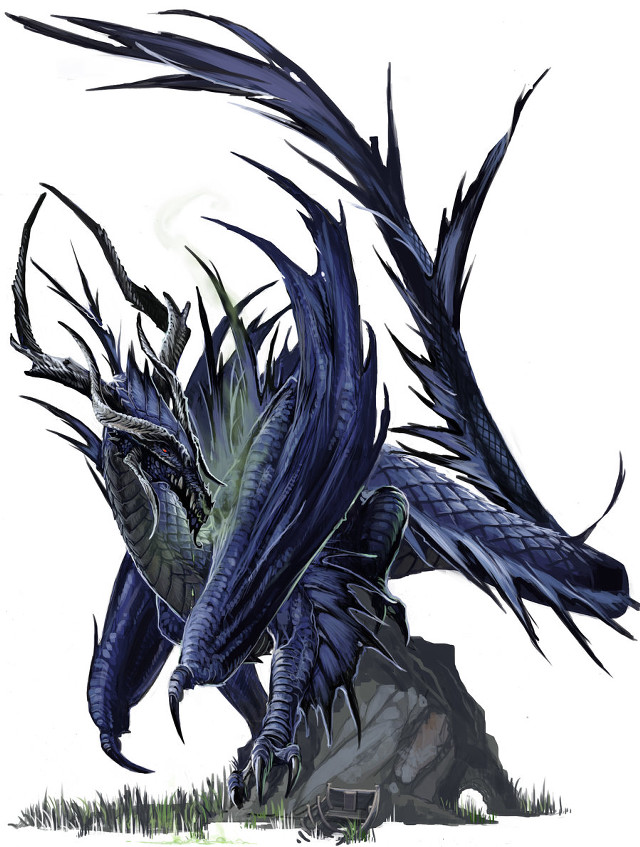 Blue dragon large wings rock free wallpaper for mobile - medium preview image
