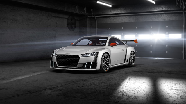 White car dark garage bright free wallpaper for desktop - medium preview image