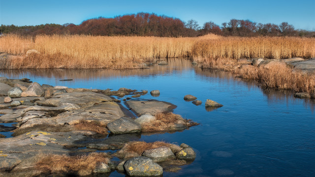 Hudson river rocks water dry free wallpaper for desktop - medium preview image