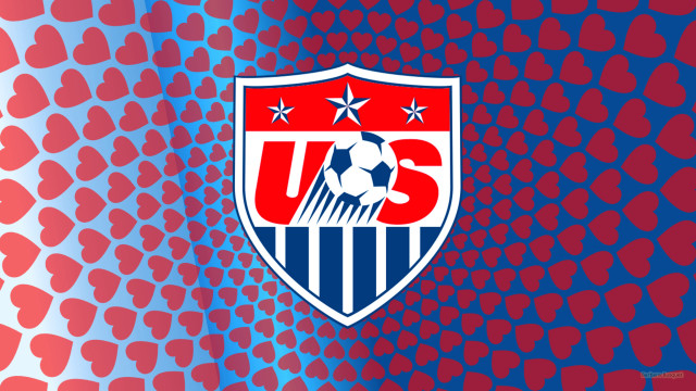 Soccer ball red blue hearts free wallpaper for desktop - medium preview image