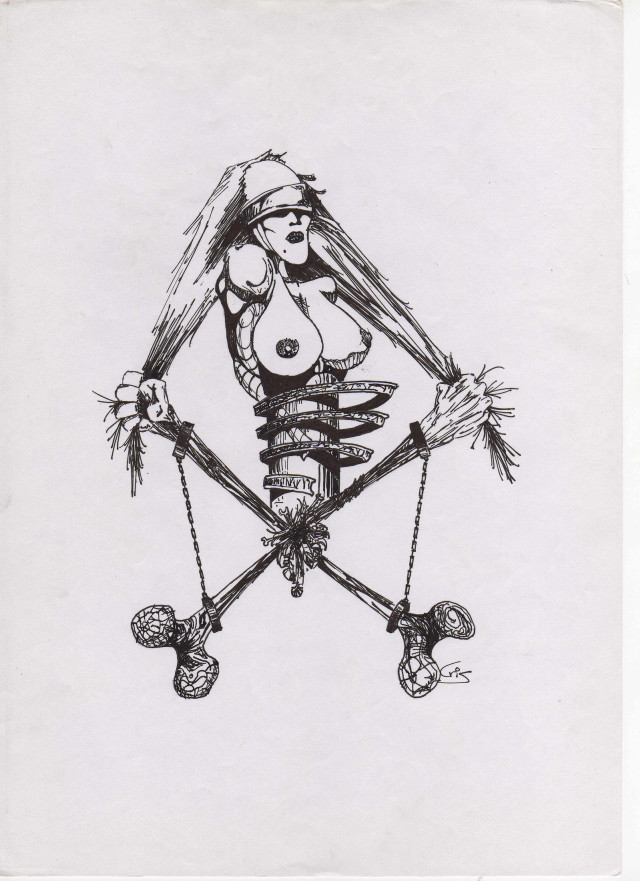 Woman skeleton sword skull crossbones free wallpaper for mobile - medium preview image