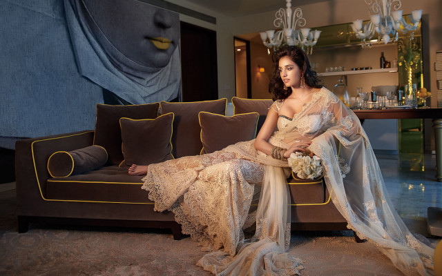 Woman dress couch livingroom chandelier free wallpaper for desktop - medium preview image