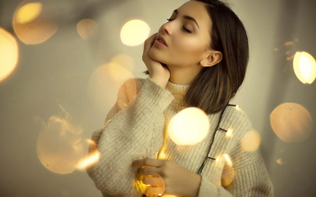 Woman candle holding looking sky free wallpaper for desktop - medium preview image