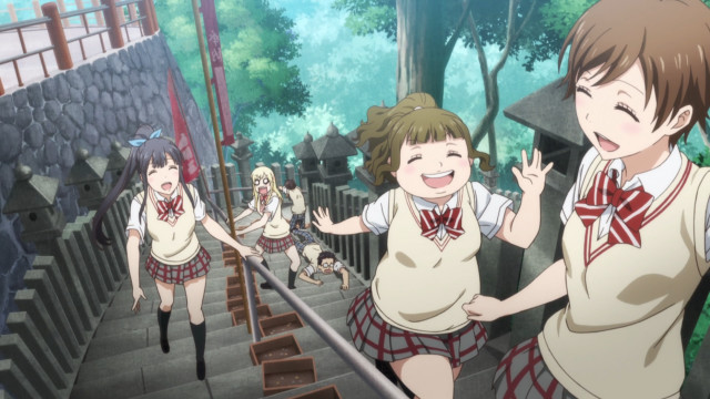 Girls walking stairs school uniforms free wallpaper for desktop - medium preview image