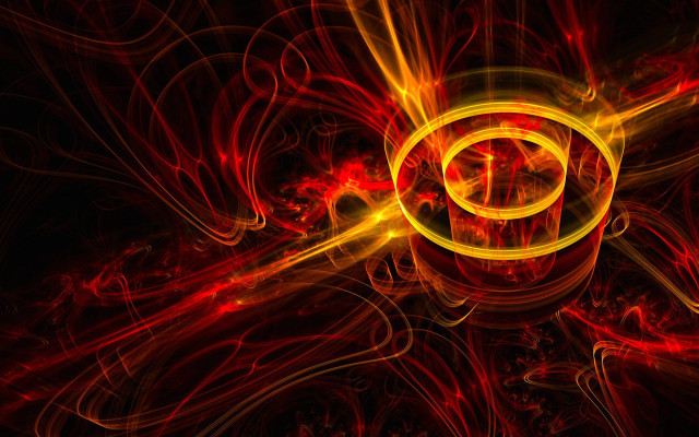 Red yellow abstract circle black free wallpaper for desktop - medium preview image