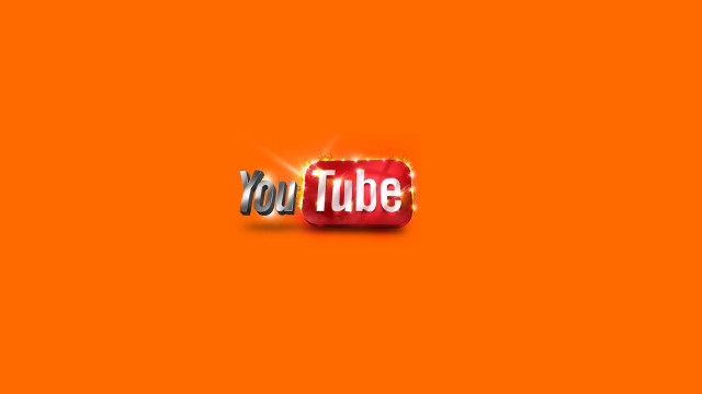 Red button youtube orange background free wallpaper for desktop - medium preview image