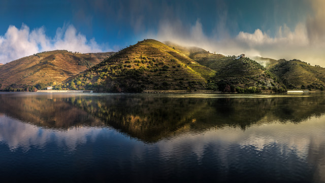 Lake mountains cloudy sky reflection #2 free wallpaper for desktop - medium preview image