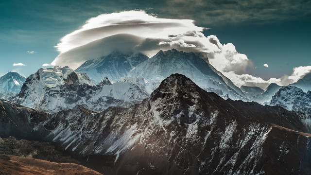 Mountain range cloud sky lake #2 free wallpaper for desktop - medium preview image