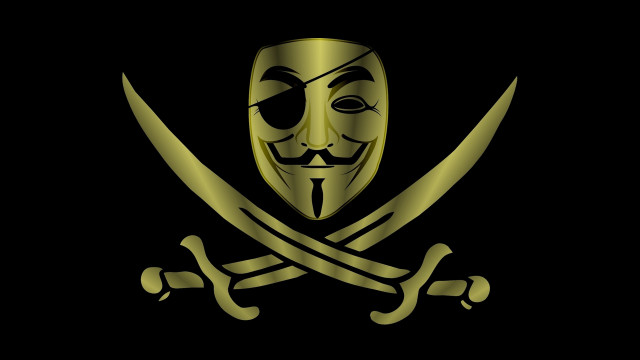 Pirate mask swords crossbones digital free wallpaper for desktop - medium preview image