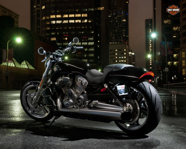 Motorcycle parked parking lot night free wallpaper for desktop - medium preview image